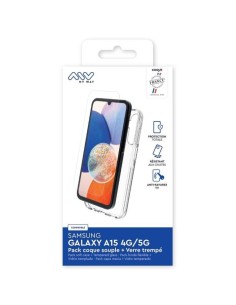 MYWAY FRANCE PACK COQUE SOUPLE + VERRE TREMPE SAMSUNG GALAXY A15 4G/5G 2