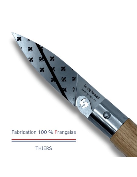 Carte Duo Le Bourbonnais - Couteau de poche Le Coq Authentique Le Bourbonnais - manche chêne + étui