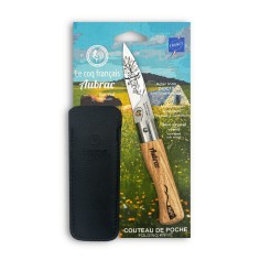 Carte Duo L'Aubrac - Couteau de poche Le Coq Authentique L'Aubrac - manche chêne + étui