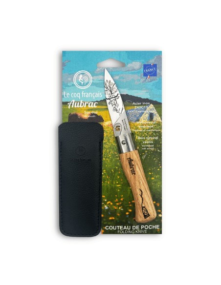 Carte Duo L'Aubrac - Couteau de poche Le Coq Authentique L'Aubrac - manche chêne + étui