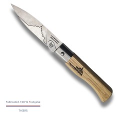 Carte Duo Le Mont Saint-Michel - Couteau de poche Le Coq Authentique Le Mont Saint-Michel - manche chêne + étui 2