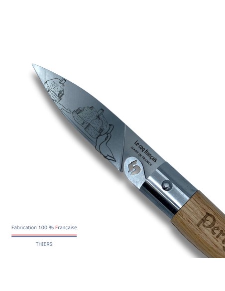 Carte Duo Le Périgord - Couteau de poche Le Coq Authentique Le Périgord - manche chêne + étui