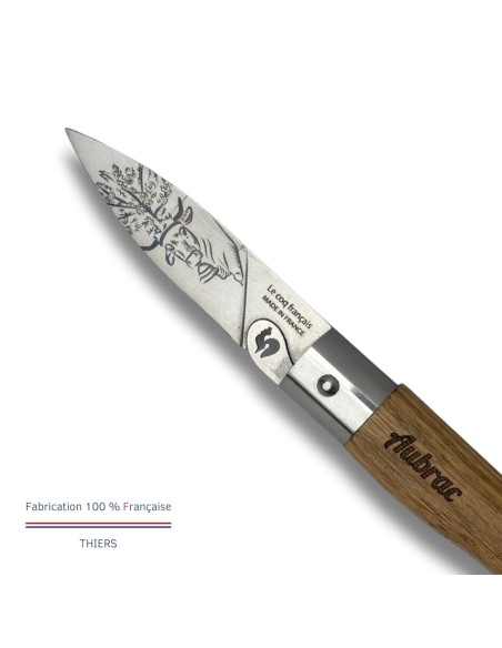 Carte Duo L'Aubrac - Couteau de poche Le Coq Authentique L'Aubrac - manche chêne + étui