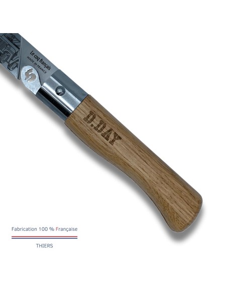 Carte Duo Le D-Day - Couteau de poche Le Coq Authentique Le D-Day - manche chêne + étui