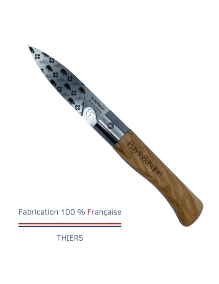 Carte Duo Le Basque - Couteau de poche Le Coq Authentique Le Basque - manche chêne + étui