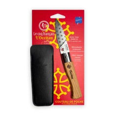 Carte Duo L'Occitan - Couteau de poche Le Coq Authentique L'Occitan - manche chêne + étui