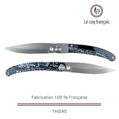 Couteau de poche Le Coq Original - Pop Art Black & White - Acrylique Noir