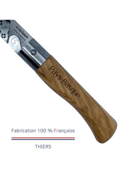 Carte Duo Le Basque - Couteau de poche Le Coq Authentique Le Basque - manche chêne + étui
