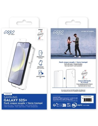 MYWAY FRANCE PACK COQUE SOUPLE + VERRE TREMPE SAMSUNG GALAXY S25+