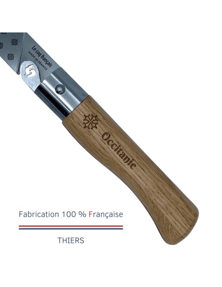 Carte Duo L'Occitan - Couteau de poche Le Coq Authentique L'Occitan - manche chêne + étui
