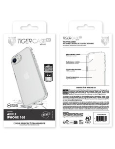 TIGER CASE LITE FRANCE COQUE TRANSPARENTE 2M APPLE IPHONE 16E GARANTIE VIE 2