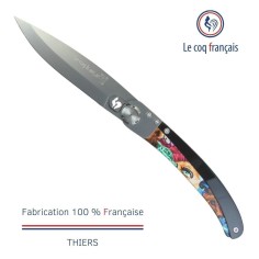 Couteau de poche Le Coq Original - Pop Art Nokat - Acrylique Noir 2