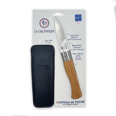 Carte Duo standard - Couteau de poche Le Coq Authentique standard - manche chêne + étui