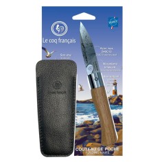 Carte Duo Nautique - Couteau de poche Le Coq Authentique Nautique Voilier - manche chêne + étui