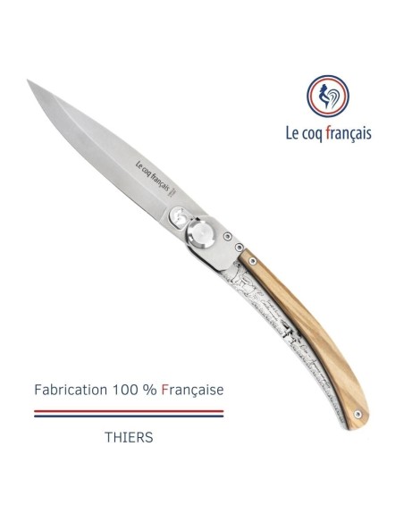 Couteau de poche Le Coq Original - Champignons - Olivier