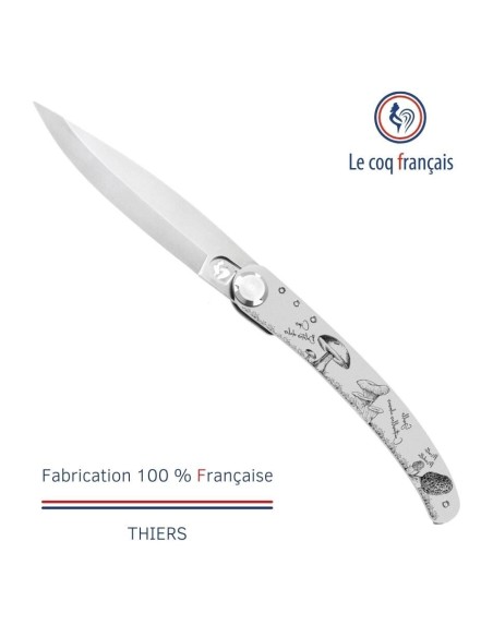 Couteau de poche Le Coq Original - Champignons - Olivier