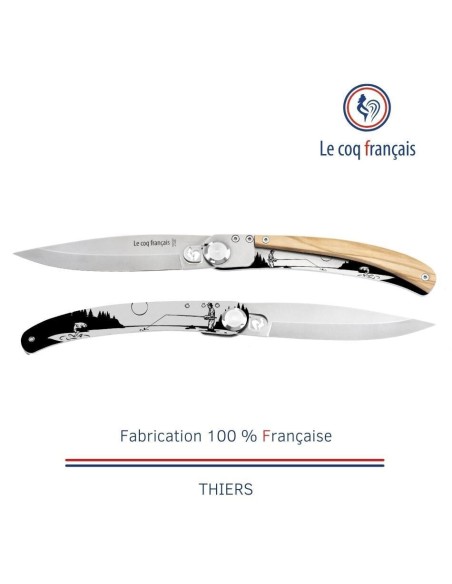 Couteau de poche Le Coq Original - Rivière - Olivier