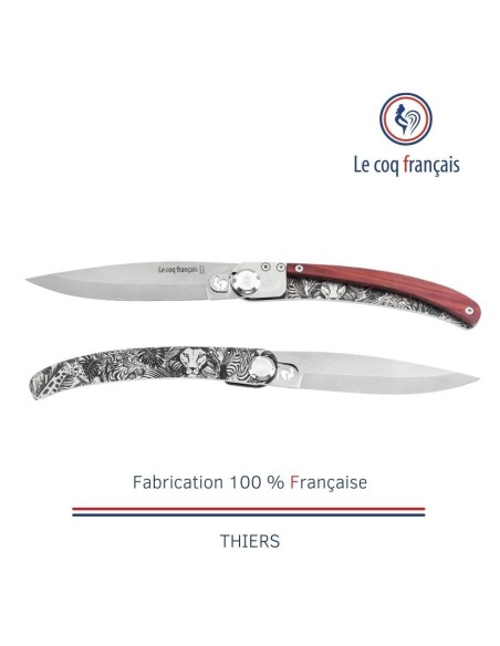 Couteau de poche Le Coq Original - Safari - Red Heart