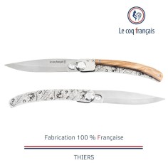 Couteau de poche Le Coq Original - Chêne - Olivier