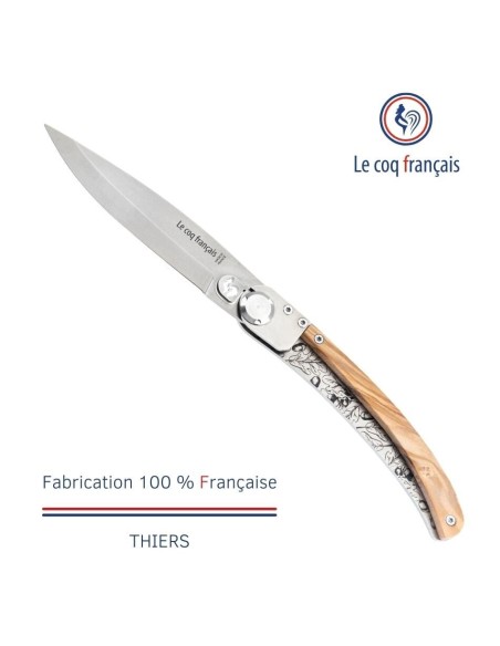 Couteau de poche Le Coq Original - Chêne - Olivier