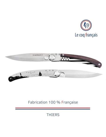 Couteau de poche Le Coq Original - Bretagne - Bois de Violette