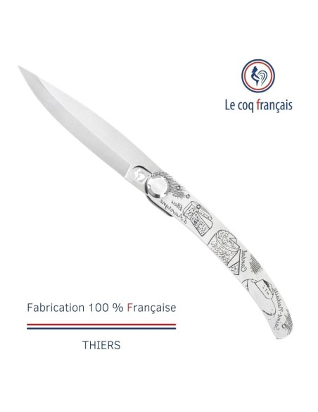 Couteau de poche Le Coq Original - Fromages d'Auvergne - Olivier
