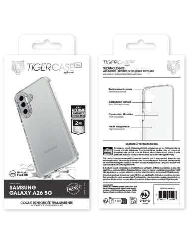 TIGER CASE LITE FRANCE COQUE TRANSPARENTE 2M SAMSUNG GALAXY A26 5G GARANTIE VIE
