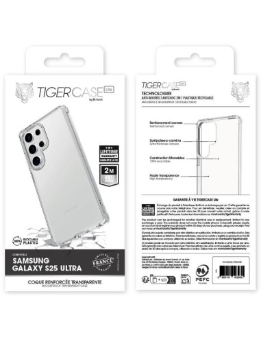 TIGER CASE LITE FRANCE COQUE TRANSPARENTE 2M SAMSUNG GALAXY S25 ULTRA GARANTIE VIE