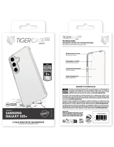 TIGER CASE LITE FRANCE COQUE TRANSPARENTE 2M SAMSUNG GALAXY S25+ GARANTIE VIE