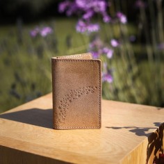 Etui Double à Cartes en cuir Pailleté Cacahuète