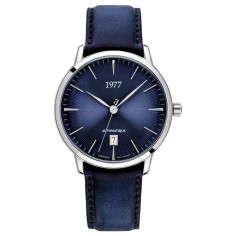 Montre 1977 Edmond Cadran Bleu Bracelet Cuir Bleu