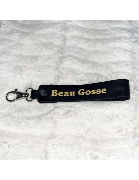 Porte-clés Message Beau Gosse - Noir