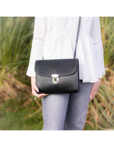 Sac Royal en cuirs Grainés et Pailletés Réglisse