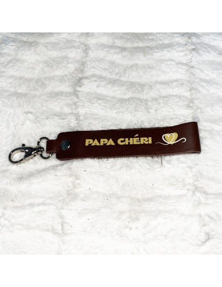 Porte-clés Message Papa chéri - Ebène