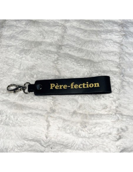 Porte-clés Message Père-Fection - Noir