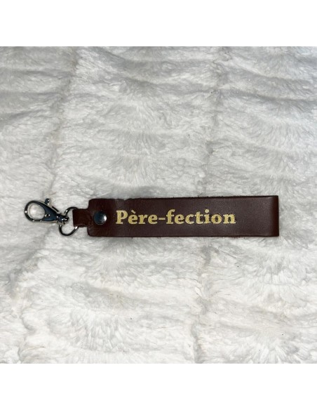 Porte-clés Message Père-Fection - Ebène