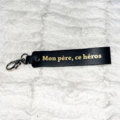 Porte-clés Message Mon père ce Héros - Noir