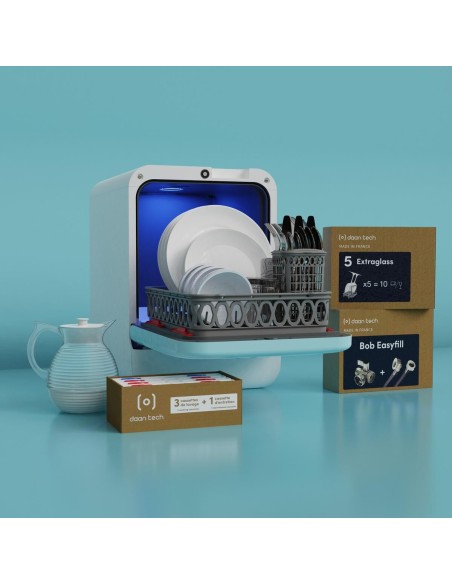 Bob lave-vaisselle Pack Toutes Options | Blanc & Bleu Glacier