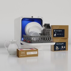 Bob lave-vaisselle Pack Toutes Options | Blanc & Bleu Glacier 2