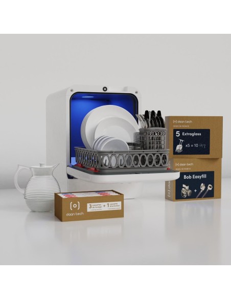 Bob lave-vaisselle Pack Toutes Options | Blanc & Bleu Glacier