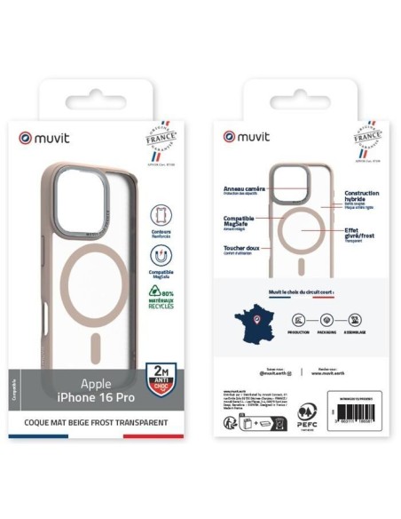 COQUE MAGSAFE 2M MAT FROST BEIGE IPHONE 16 PRO