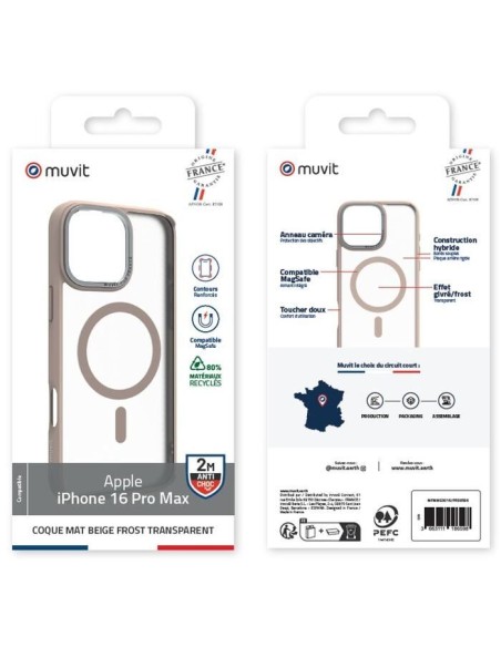 COQUE MAGSAFE 2M MAT FROST BEIGE IPHONE 16 PRO MAX