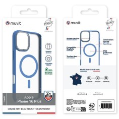 COQUE MAGSAFE 2M MAT FROST BLEU IPHONE 16 PLUS 2