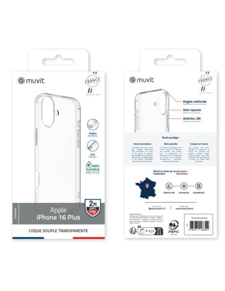 COQUE TRANSPARENTE 2M RECYCLEE IPHONE 16 PLUS