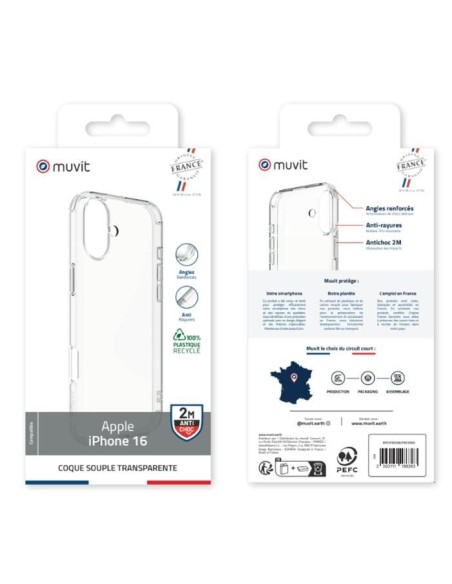 COQUE TRANSPARENTE 2M RECYCLEE IPHONE 16
