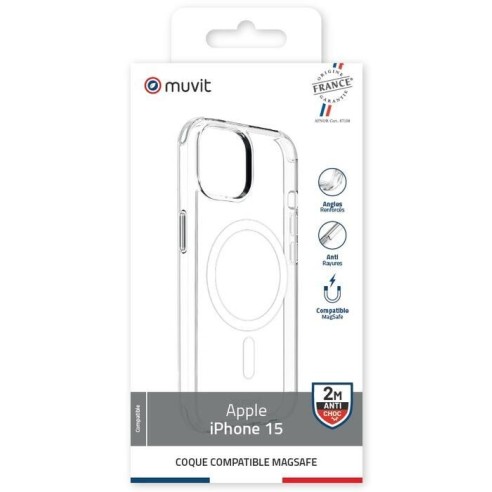 COQUE TRANSPARENTE MAGSAFE 2M IPHONE 15