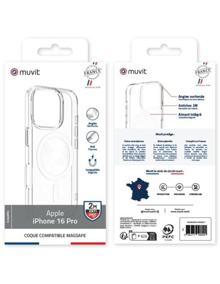 COQUE TRANSPARENTE MAGSAFE 2M IPHONE 16 PRO