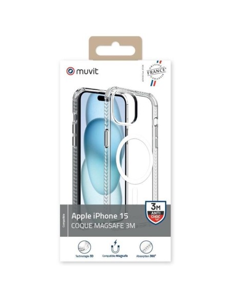 COQUE TRANSPARENTE MAGSAFE 3M IPHONE 15