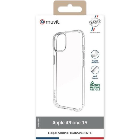 COQUE TRANSPARENTE RECYCLEE IPHONE 15