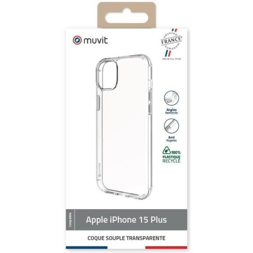 COQUE TRANSPARENTE RECYCLEE IPHONE 15 PLUS